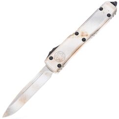 Автоматический нож Microtech Ultratech S/E Sandtrooper сталь M390, рукоять White Aluminum
