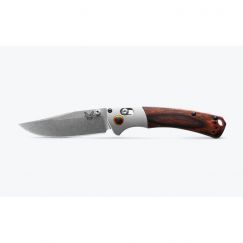 Нож складной BENCHMADE Mini Crooked River Gray Aluminum Wood CPM-S30V