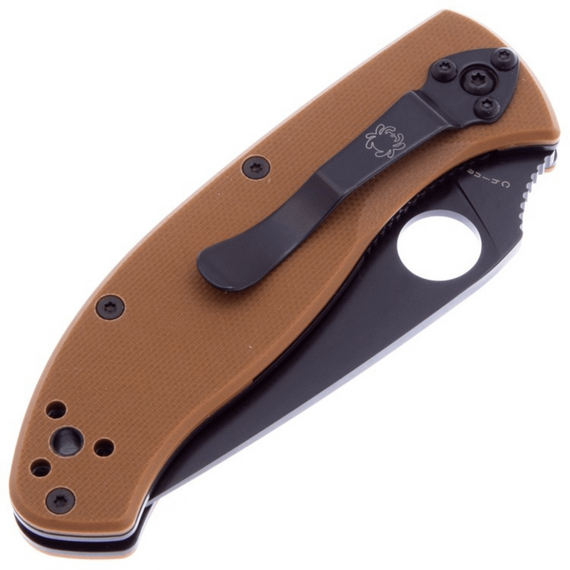 Складной нож Spyderco Tenacious Brown C122GPBBN сталь 8Cr13MoV черный, рукоять G-10