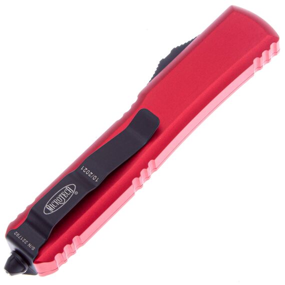 Автоматический нож Microtech Ultratech T/E DLC/Satin сталь M390, рукоять Red Aluminium