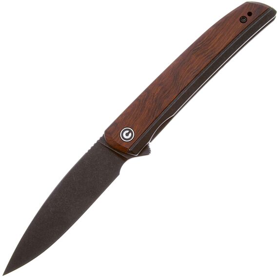 Складной нож CIVIVI Savant Blackwash сталь 14C28N, рукоять Black Steel/Cuibourtia Wood