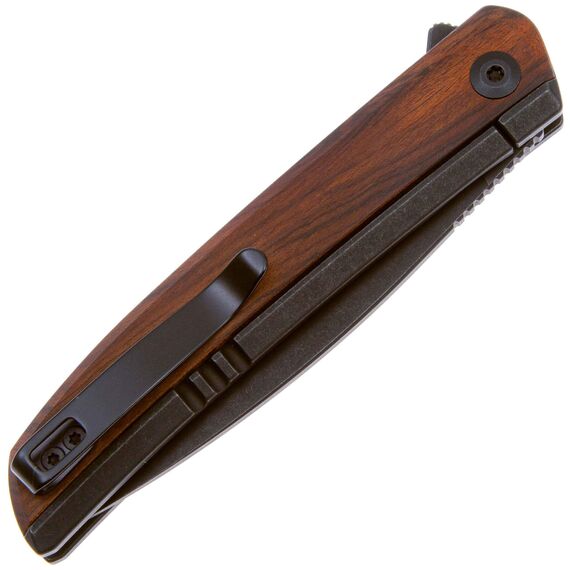 Складной нож CIVIVI Savant Blackwash сталь 14C28N, рукоять Black Steel/Cuibourtia Wood