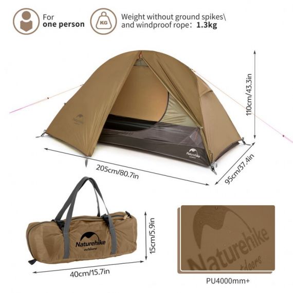 Палатка NATUREHIKE Cycling Ultralight Single Green