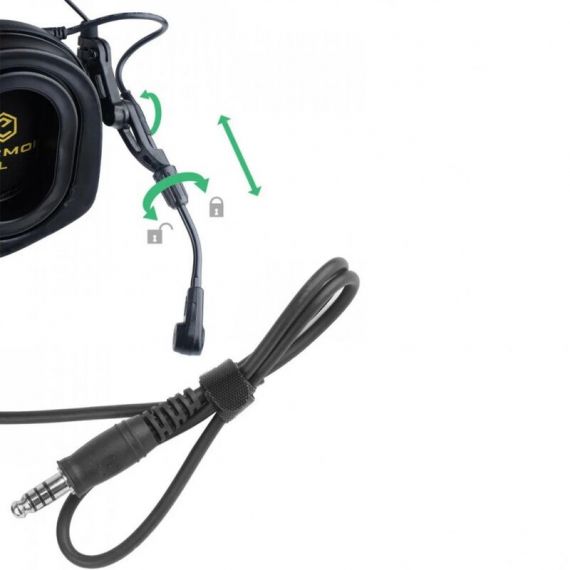 Активная гарнитура для стрельбы EARMOR M32 Plus Black с микрофоном для рации