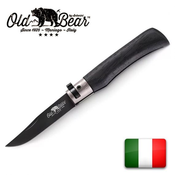 Складной нож OLD BEAR Total Black Size-M Stainless PTFE Laminated Wood (8/19 см)