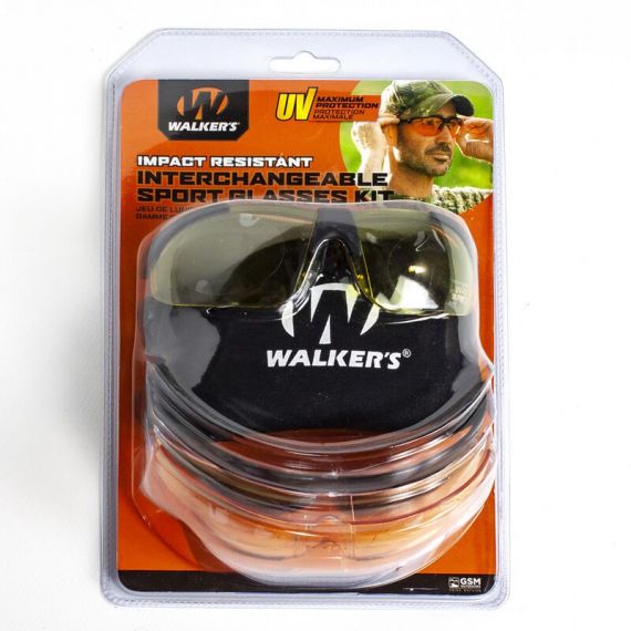 Очки для защиты во время стрельбы WALKERS Sport с 4 сменными линзами