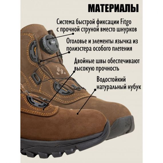 Туристические ботинки с полуавтоматической шнуровкой HuntLandia Tropa Mid