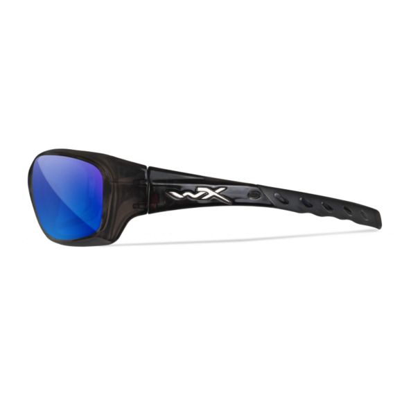 ОЧКИ ЗАЩИТНЫЕ WILEY X WX GRAVITY (FRAME CRYSTAL BLACK, LENS POLARIZED — BLUE MIRROR)