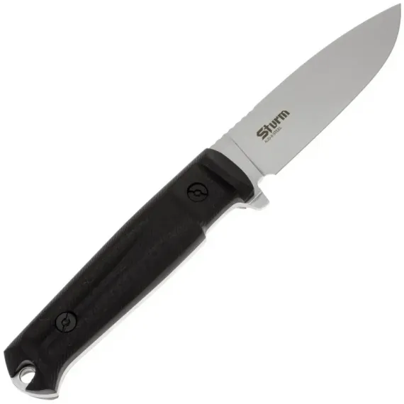 Тактический нож Kizlyar Supreme Sturm сталь AUS-8 Stonewash, рукоять Black G10
