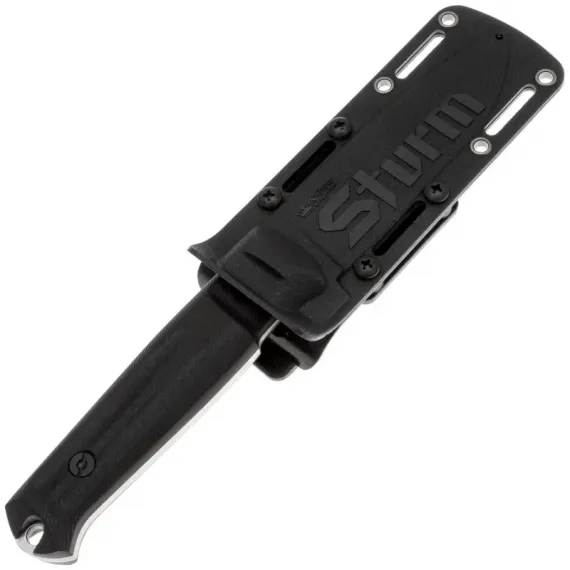 Тактический нож Kizlyar Supreme Sturm сталь AUS-8 Stonewash, рукоять Black G10