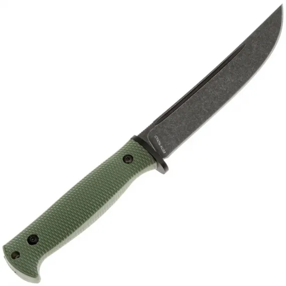 Тактический нож НОКС Смерш М Blackwash сталь AUS-8, рукоять зеленая резина
