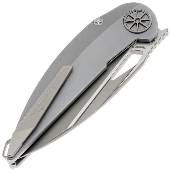 Складной нож Rike Knife Tissot 2 сталь M390, рукоять Grey Titanium
