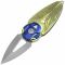 Складной нож Rike Knife Cicada сталь M390, рукоять Gold/Blue Ti